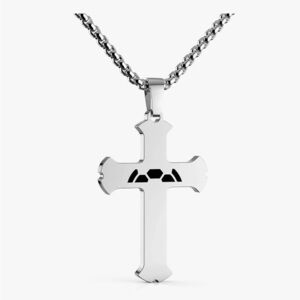 HOFOYA Cross Pendant Necklace With Inspiring Bible Quote from Phil 4:13 Soccer